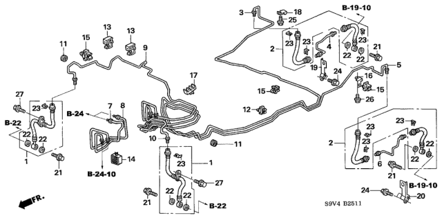 2005 Honda Pilot Pipe V, Brake Diagram for 46375-S9V-A00