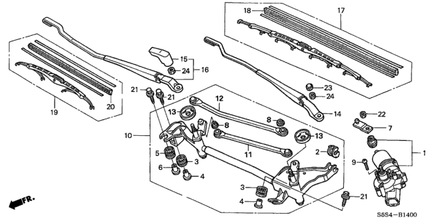 2002 Honda Civic Dust Seal Diagram for 76524-SN7-E05