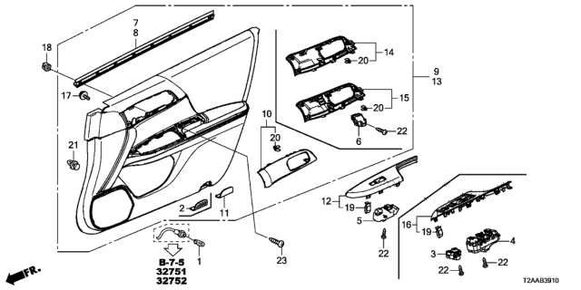 2017 Honda Accord Panel Assy., L. Ornament *NH1024L* (GUN M. CARBON) Diagram for 83560-T2A-A13ZQ