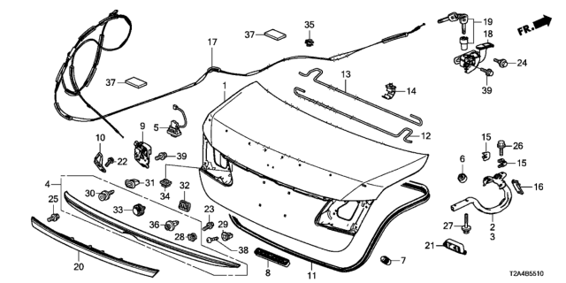 2014 Honda Accord Trunk Lid Diagram