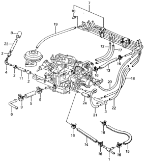 1981 Honda Civic 4 Door ** (1500) KA 5MT MT Fuel Tubing Diagram