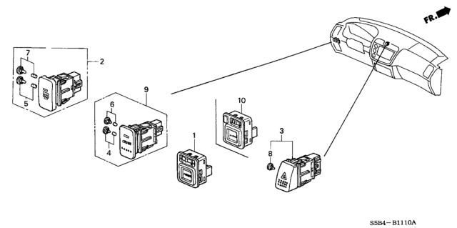 2003 Honda Civic 4 Door MX (HYBRID) KL CVT Switch Diagram
