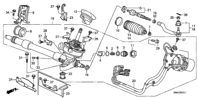 2010 Honda Civic P.S. Gear Box (EPS) Diagram