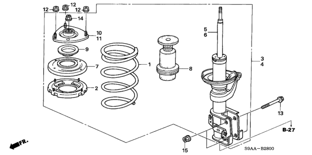 2006 Honda CR-V Front Shock Absorber Diagram