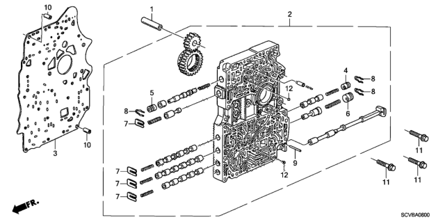 2011 Honda Element AT Main Valve Body Diagram