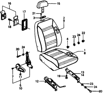 1979 Honda Civic Cover, R. Cushion Trim *YR28L* (NEW RICH BROWN) Diagram for 77201-634-641ZC