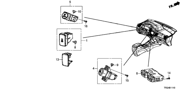 2012 Honda Civic 4 Door MX (HYBRID LEATHER HEAT) KL CVT Switch Diagram