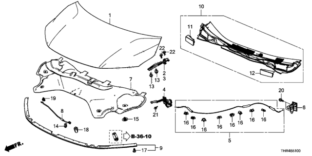 2021 Honda Odyssey Engine Hood Diagram