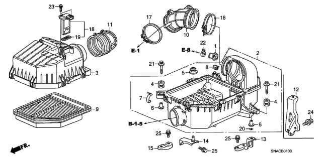 2010 Honda Civic Air Cleaner (1.8L) Diagram