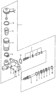 1983 Honda Accord 3 Door LX KA HMT Brake Master Cylinder Diagram