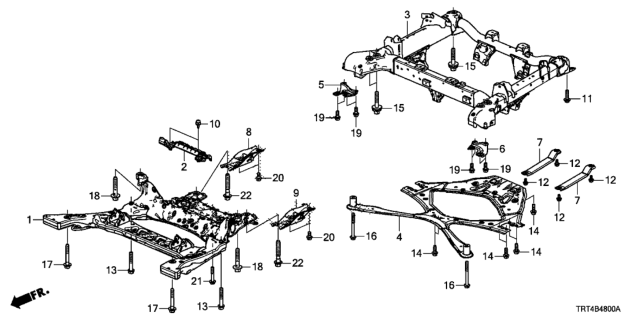 2021 Honda Clarity Fuel Cell Stay Assy. L, FR. Diagram for 74350-TRT-A00