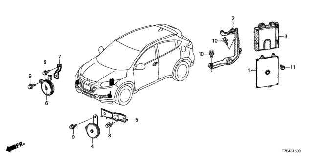 2018 Honda HR-V Control Unit (Engine Room) Diagram 1