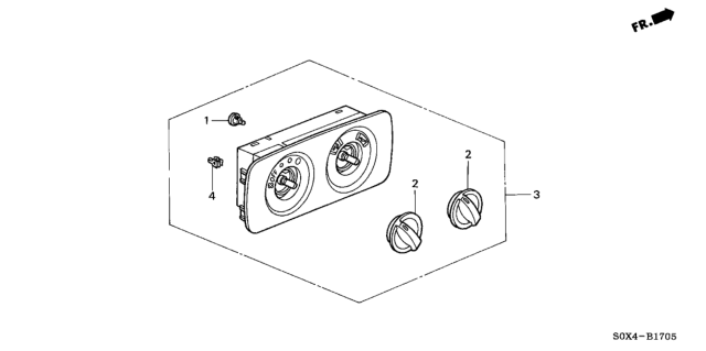 2002 Honda Odyssey Control Assy., RR. Heater *YR169L* (RR) (MILD BEIGE) Diagram for 79660-S0X-A71ZC