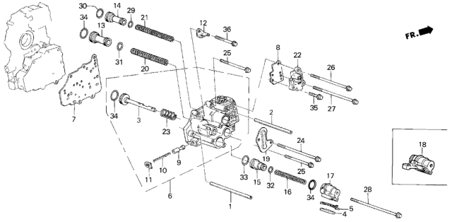 1986 Honda Civic AT Servo Body Diagram