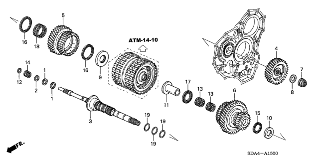 2004 Honda Accord Mainshaft Diagram for 23210-P7W-000