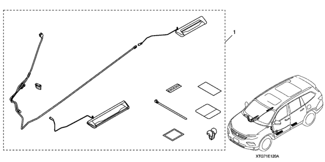 2021 Honda Pilot 5 Door BLACK (AWD) KA 9AT Illuminated Door Sill Trim- White Diagram