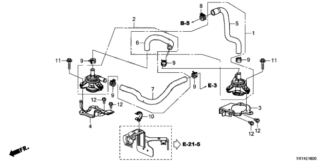 2020 Honda Clarity Fuel Cell Electric Water Pump (Radiator Side) Diagram