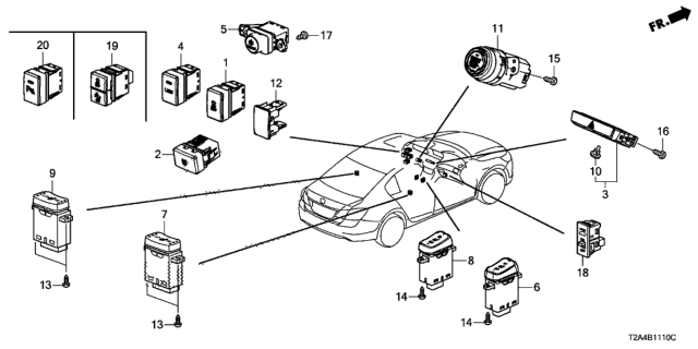 2016 Honda Accord 4 Door EX KL CVT Switch Diagram