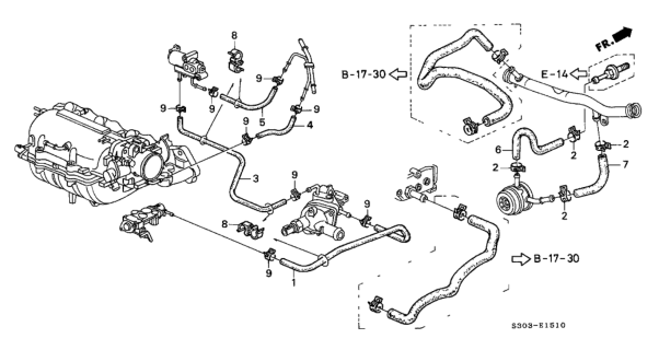 1997 Honda Prelude Water Hose Diagram