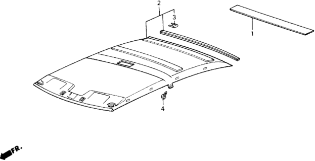 1988 Honda Accord 2 Door DX KA 5MT Headliner Trim Diagram