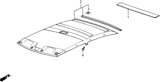 1988 Honda Accord Headliner Trim Diagram