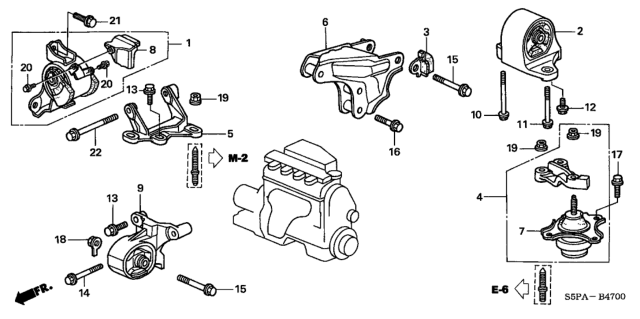 2005 Honda Civic Engine Mounts Diagram