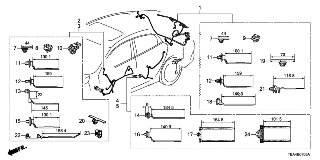 2017 Honda Civic Wire Harness, Passenger Door Diagram for 32752-TBA-A00