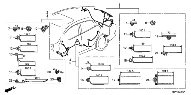 2016 Honda Civic Dwg,Wire Harn RR Diagram for 32753-TBA-A00