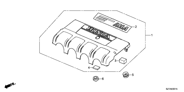 2016 Honda CR-Z Engine Cover Diagram