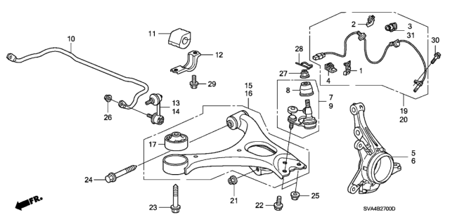 2007 Honda Civic Front Knuckle Diagram