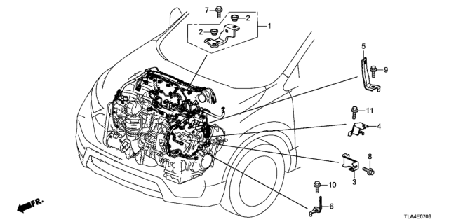 2017 Honda CR-V Engine Wire Harness Stay (2.4L) Diagram