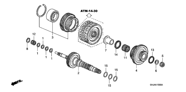 2008 Honda Odyssey 5 Door EXL-T (PAX) KA 5AT AT Mainshaft Diagram