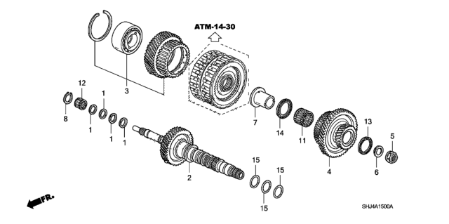 2007 Honda Odyssey Gear, Mainshaft Fifth Diagram for 23481-RYF-000