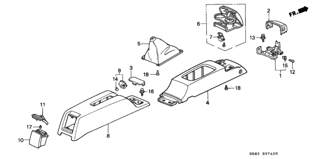 1994 Honda Civic Console Diagram