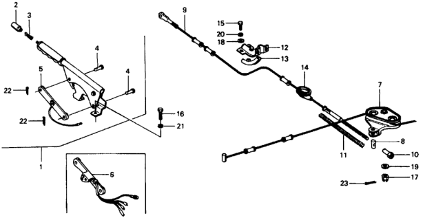 1975 Honda Civic 2 Door ** (1500) KA HMT Parking Brake Diagram