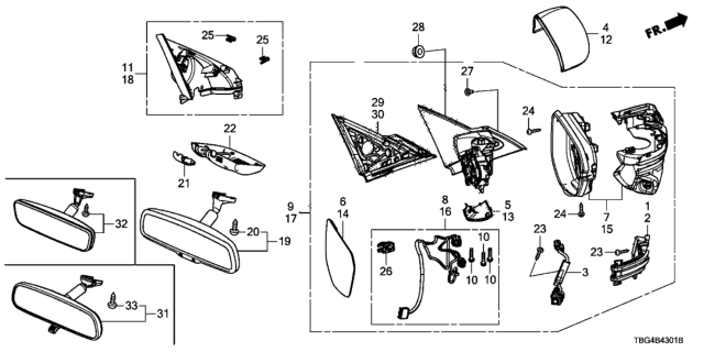 2018 Honda Civic Skullcap (Modern Steel Metallic) Diagram for 76201-TBA-A11ZD