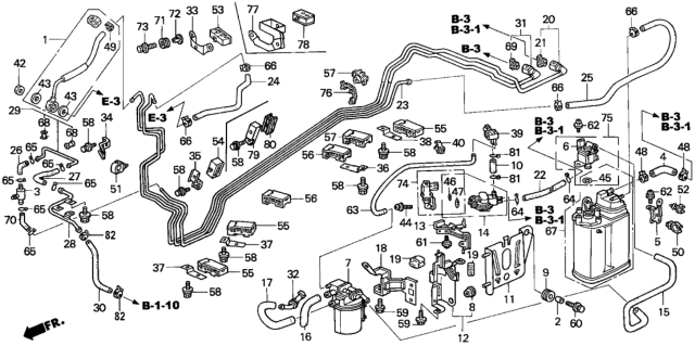 2001 Honda Insight Rubber, Fuel Pipe Insulator Diagram for 17701-S3Y-000