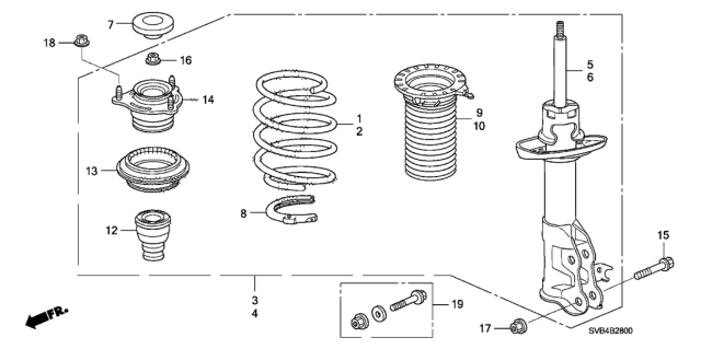 2010 Honda Civic Front Shock Absorber Diagram