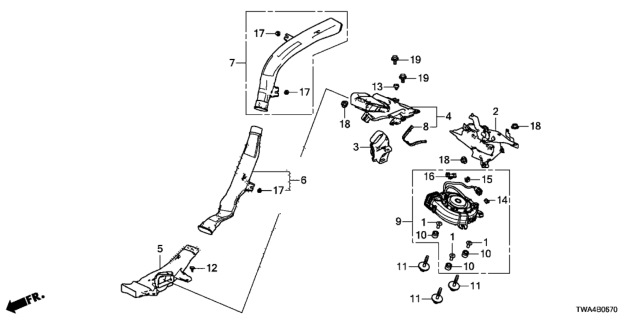 2020 Honda Accord Hybrid Fan Assy., Cooling Diagram for 1J810-6C2-A02