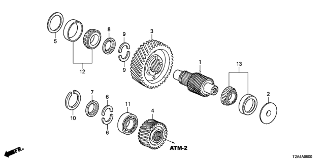 2013 Honda Accord AT Final Drive Shaft (L4) Diagram