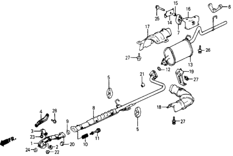 1984 Honda Civic Pipe A, Exhuast Diagram for 18210-SB2-023