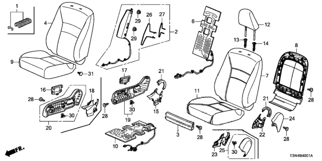 2015 Honda Accord Hybrid Cover Set, Passenger Side Trim (Cashmere Ivory) (Side Airbag) Diagram for 81125-T2F-L21ZC