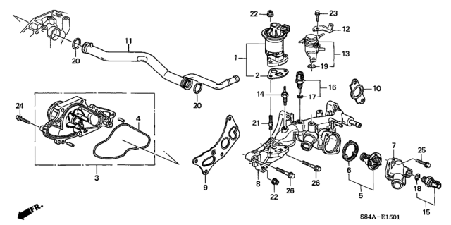2002 Honda Accord Pipe, Connecting Diagram for 19505-P8A-A00