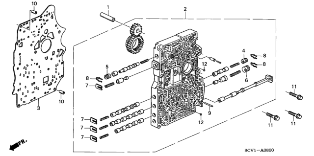 2002 Honda CR-V Plate, Main Separating Diagram for 27112-PRH-010