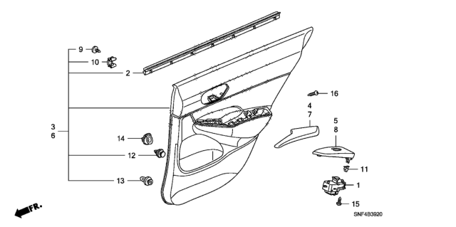 2010 Honda Civic Rear Door Lining Diagram