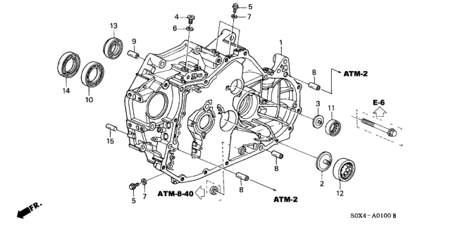 Torque Converter Case, Set Diagram for 21111-P7T-305