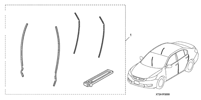 2015 Honda Accord 4 Door LX KL CVT Door Edge Guard Diagram