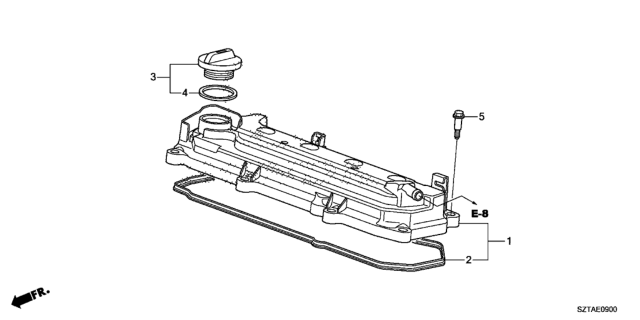 2014 Honda CR-Z Cylinder Head Cover Diagram