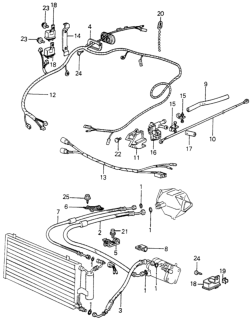 1981 Honda Civic A/C Hoses - Pipes - Wire Harness Diagram