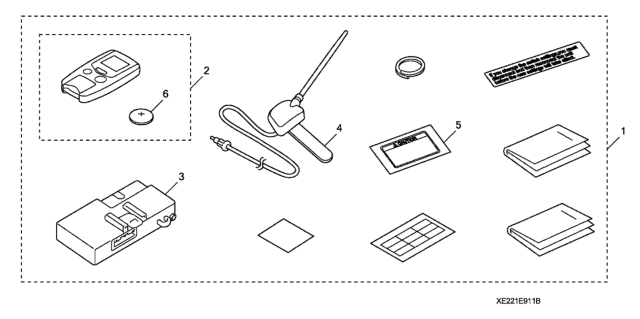 2012 Honda Odyssey Antenna Assembly Diagram for 08E92-EY5-2M003